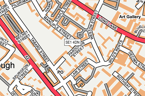 SE1 4DN map - OS OpenMap – Local (Ordnance Survey)