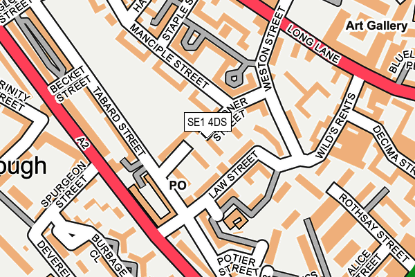 SE1 4DS map - OS OpenMap – Local (Ordnance Survey)