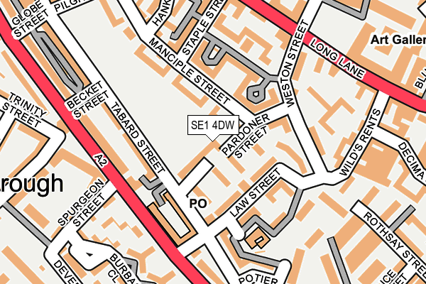 SE1 4DW map - OS OpenMap – Local (Ordnance Survey)
