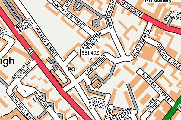 SE1 4DZ map - OS OpenMap – Local (Ordnance Survey)