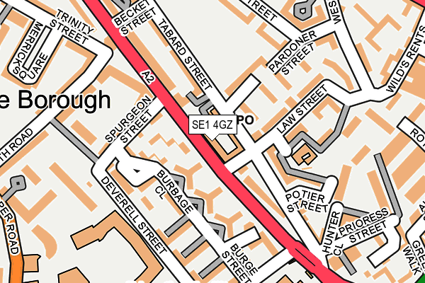 SE1 4GZ map - OS OpenMap – Local (Ordnance Survey)