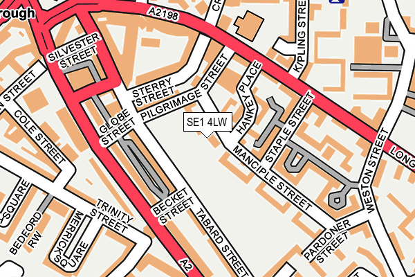 SE1 4LW map - OS OpenMap – Local (Ordnance Survey)