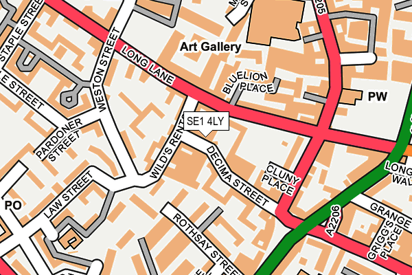 SE1 4LY map - OS OpenMap – Local (Ordnance Survey)