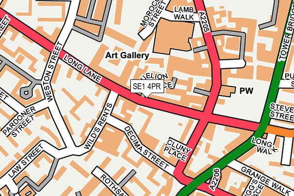 SE1 4PR map - OS OpenMap – Local (Ordnance Survey)