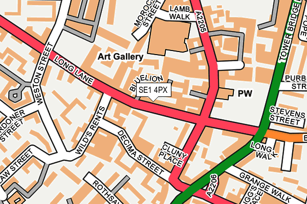 SE1 4PX map - OS OpenMap – Local (Ordnance Survey)