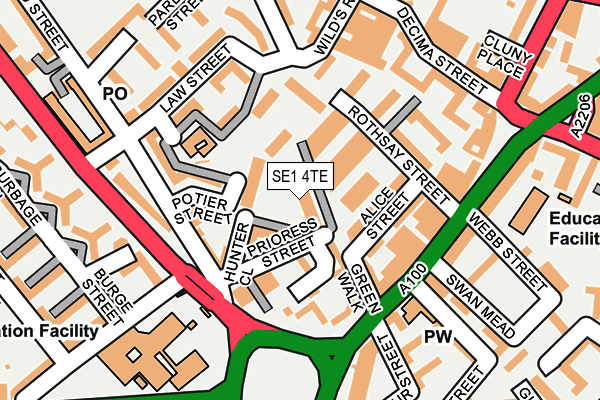 SE1 4TE map - OS OpenMap – Local (Ordnance Survey)