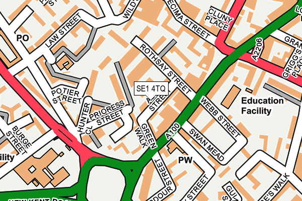 SE1 4TQ map - OS OpenMap – Local (Ordnance Survey)