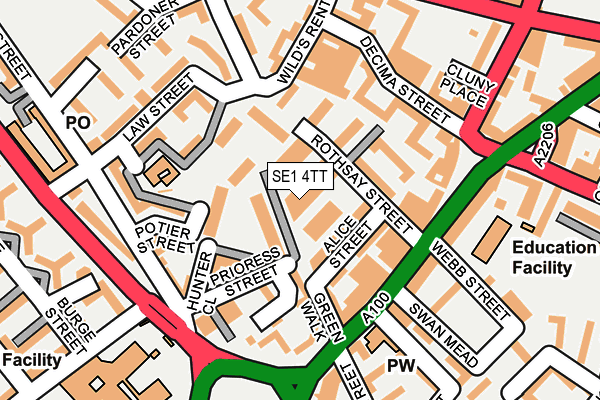 SE1 4TT map - OS OpenMap – Local (Ordnance Survey)