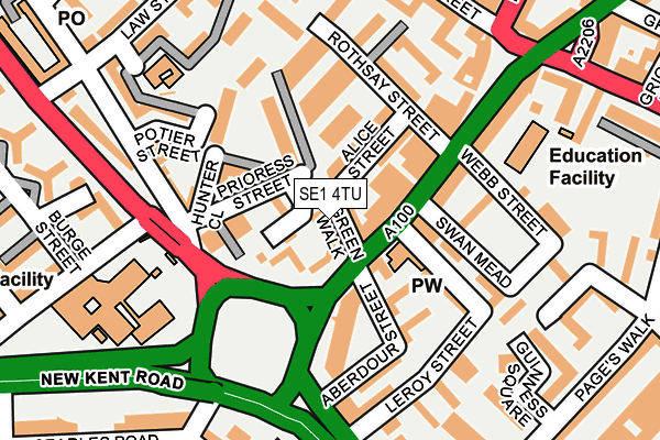 SE1 4TU map - OS OpenMap – Local (Ordnance Survey)