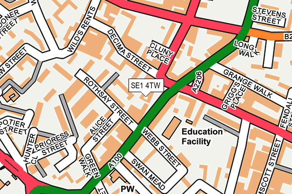 SE1 4TW map - OS OpenMap – Local (Ordnance Survey)