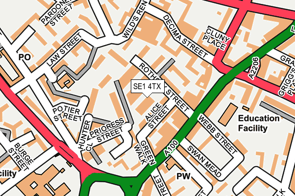 SE1 4TX map - OS OpenMap – Local (Ordnance Survey)