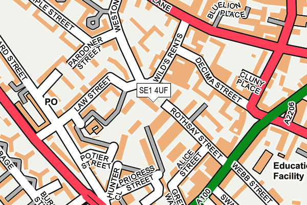 SE1 4UF map - OS OpenMap – Local (Ordnance Survey)