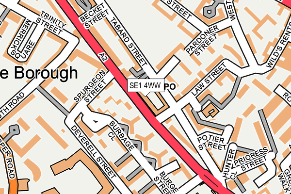 SE1 4WW map - OS OpenMap – Local (Ordnance Survey)