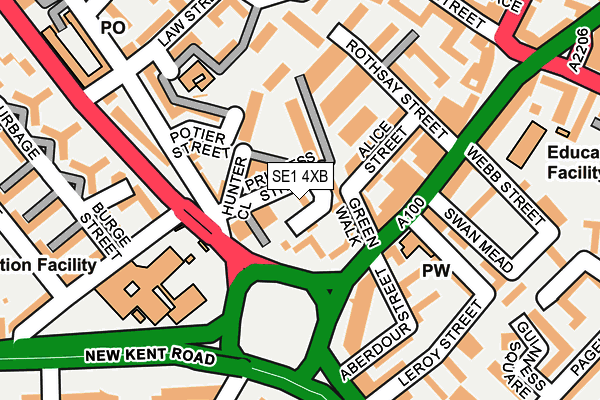 SE1 4XB map - OS OpenMap – Local (Ordnance Survey)