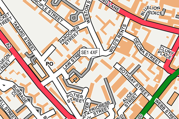 SE1 4XF map - OS OpenMap – Local (Ordnance Survey)