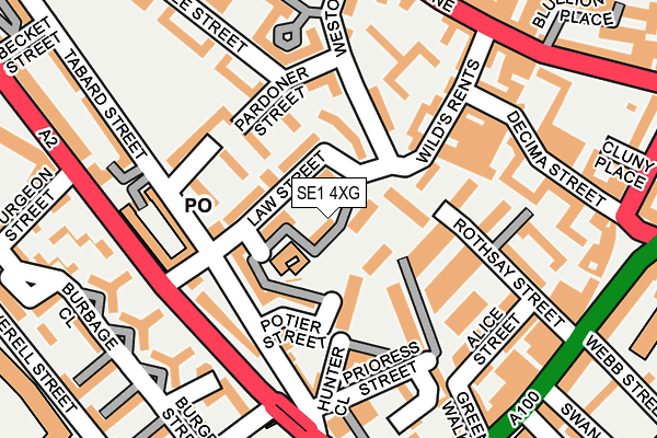 SE1 4XG map - OS OpenMap – Local (Ordnance Survey)