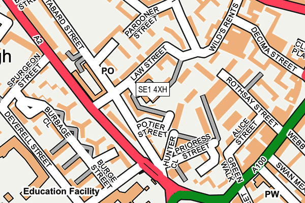 SE1 4XH map - OS OpenMap – Local (Ordnance Survey)