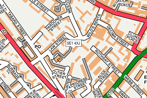 SE1 4XJ map - OS OpenMap – Local (Ordnance Survey)