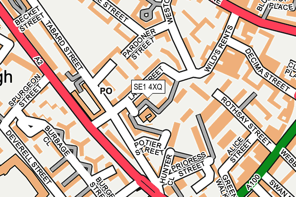 SE1 4XQ map - OS OpenMap – Local (Ordnance Survey)