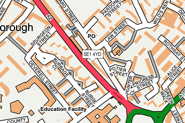SE1 4YD map - OS OpenMap – Local (Ordnance Survey)