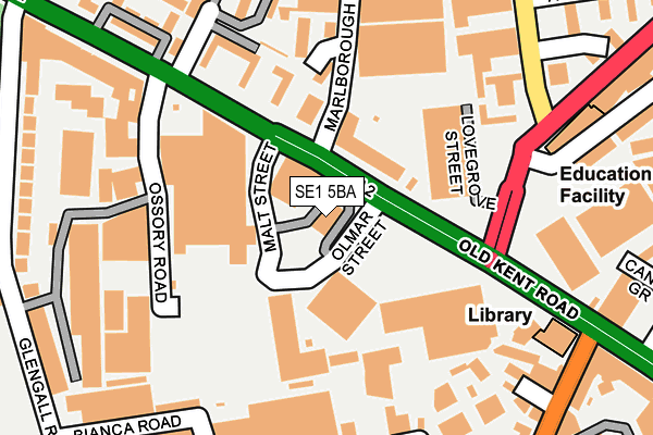 SE1 5BA map - OS OpenMap – Local (Ordnance Survey)