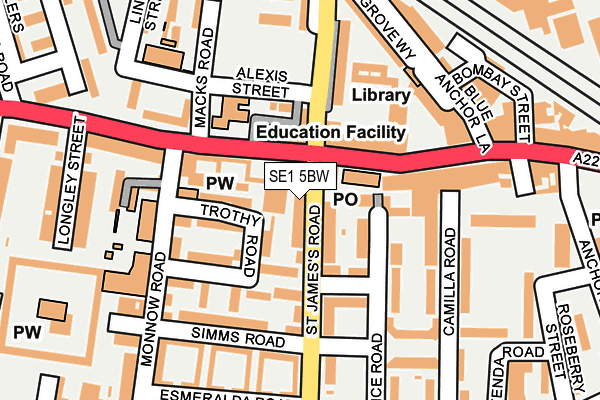 SE1 5BW map - OS OpenMap – Local (Ordnance Survey)