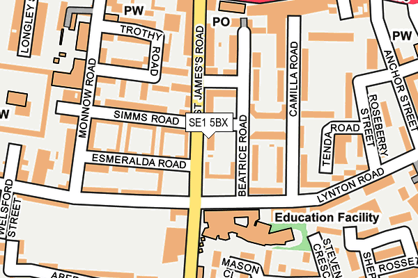 SE1 5BX map - OS OpenMap – Local (Ordnance Survey)
