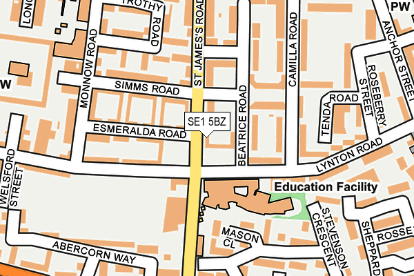 SE1 5BZ map - OS OpenMap – Local (Ordnance Survey)