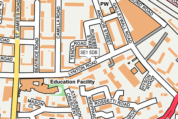 SE1 5DB map - OS OpenMap – Local (Ordnance Survey)