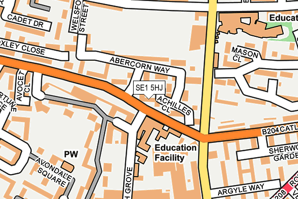 SE1 5HJ map - OS OpenMap – Local (Ordnance Survey)