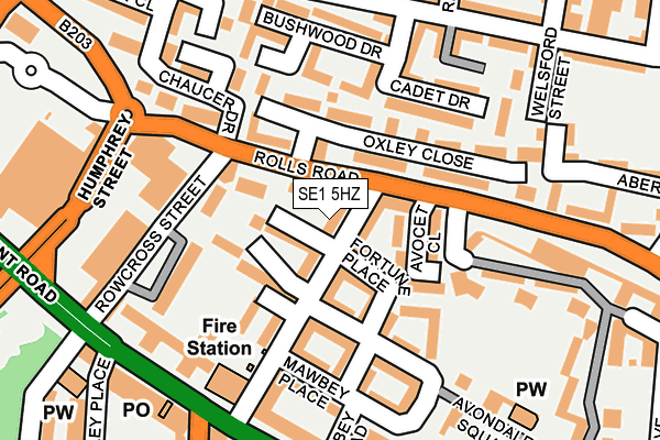 SE1 5HZ map - OS OpenMap – Local (Ordnance Survey)