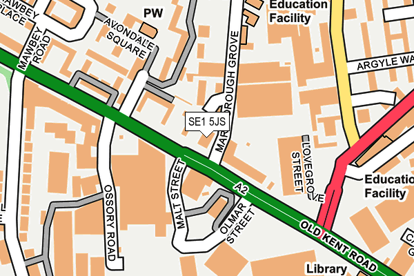 SE1 5JS map - OS OpenMap – Local (Ordnance Survey)
