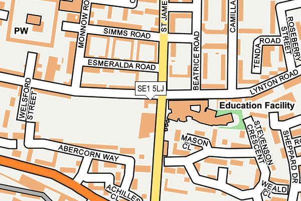 SE1 5LJ map - OS OpenMap – Local (Ordnance Survey)