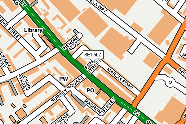 SE1 5LZ map - OS OpenMap – Local (Ordnance Survey)