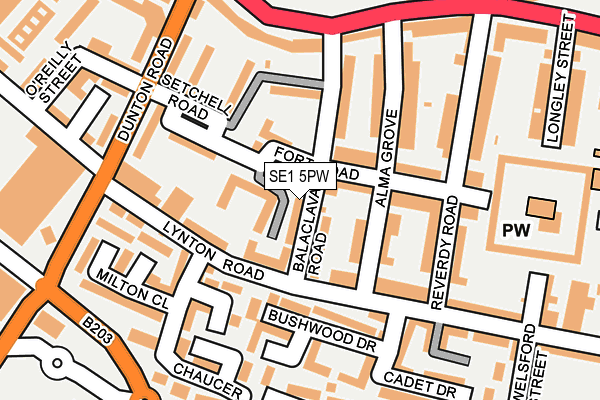 SE1 5PW map - OS OpenMap – Local (Ordnance Survey)