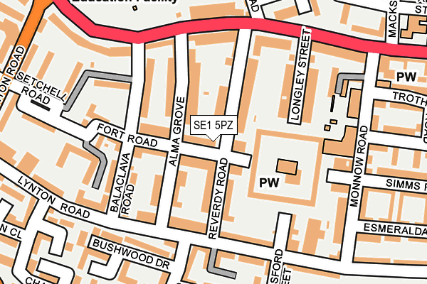 SE1 5PZ map - OS OpenMap – Local (Ordnance Survey)