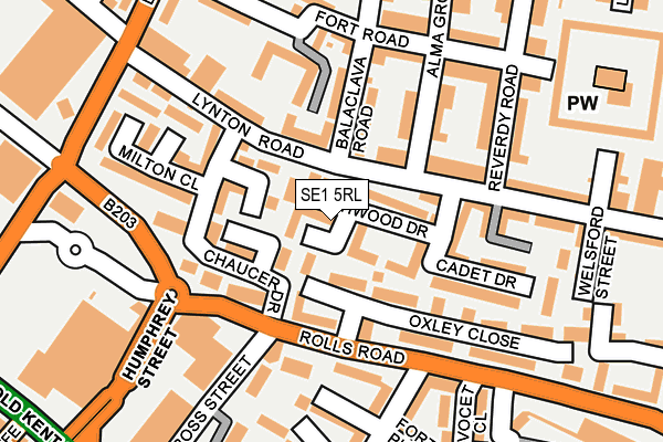 SE1 5RL map - OS OpenMap – Local (Ordnance Survey)
