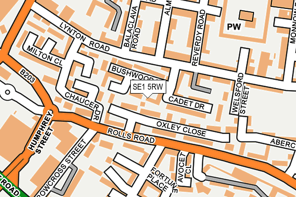 SE1 5RW map - OS OpenMap – Local (Ordnance Survey)