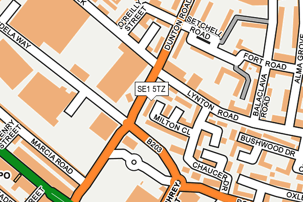 SE1 5TZ map - OS OpenMap – Local (Ordnance Survey)