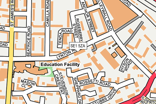 SE1 5ZA map - OS OpenMap – Local (Ordnance Survey)