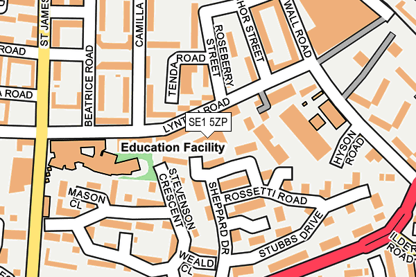 SE1 5ZP map - OS OpenMap – Local (Ordnance Survey)