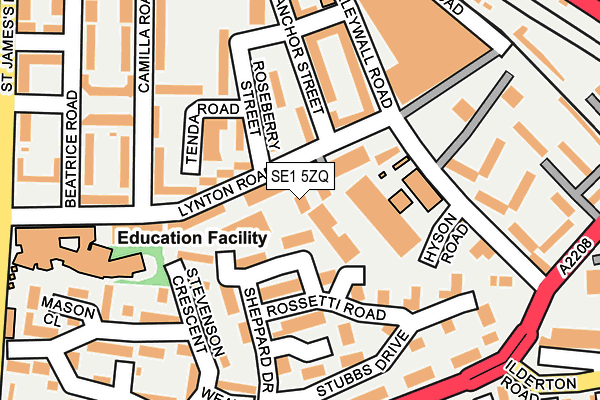 SE1 5ZQ map - OS OpenMap – Local (Ordnance Survey)