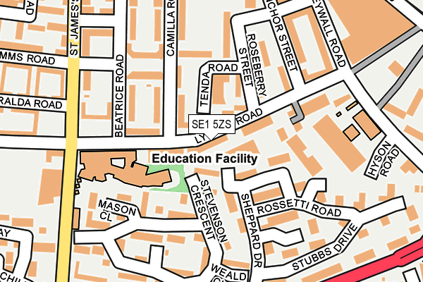 SE1 5ZS map - OS OpenMap – Local (Ordnance Survey)