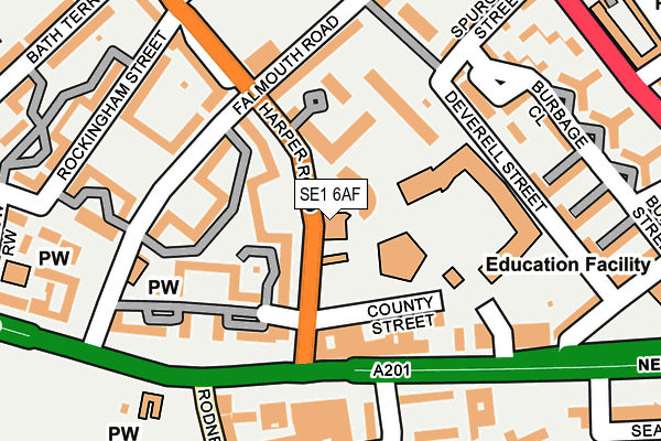 SE1 6AF map - OS OpenMap – Local (Ordnance Survey)