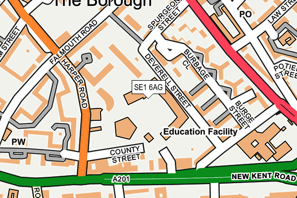 SE1 6AG map - OS OpenMap – Local (Ordnance Survey)