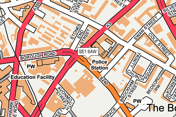 SE1 6AW map - OS OpenMap – Local (Ordnance Survey)