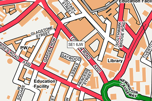 SE1 6JW map - OS OpenMap – Local (Ordnance Survey)