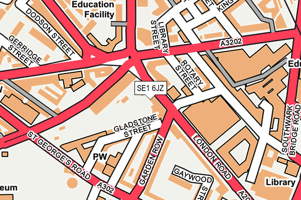 SE1 6JZ map - OS OpenMap – Local (Ordnance Survey)