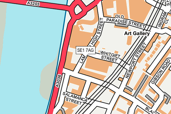 SE1 7AG map - OS OpenMap – Local (Ordnance Survey)