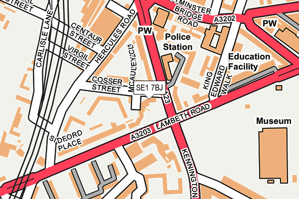 SE1 7BJ map - OS OpenMap – Local (Ordnance Survey)